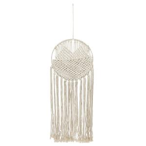 36" Oval Cotton Macrame Wall Hanging with Storage Pouch - Ivory/Beige The Cheapest Cheap Online