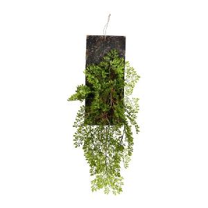 24" Artificial Green Mini Leaf on Wooden Plaque Sale Classic