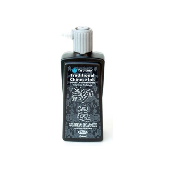 Yasutomo - Traditional Chinese Sumi Ink - Ultra Black - 180mL Bottle Cheap Sale Low Cost