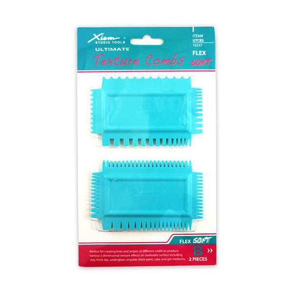 Xiem Tools - Texture Combs - Flex Soft - Set B - 2 Pieces Clearance Very Cheap