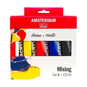 Amsterdam - Acrylic Paint Set - Primary Colours - 5 x 120mL Tubes The Cheapest Cheap Pice