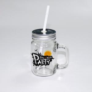 Exclusive Dye-Sub Blank Clear Mason Jar w/ Straw/Lid & Handle 430 ml/12 oz, Beautiful Blanks for Customization Cheap The Cheapest