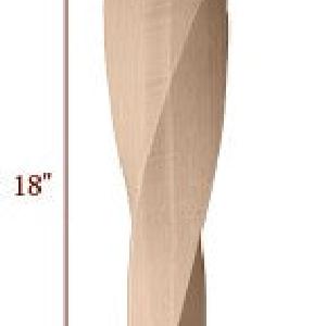 18" Helix Medium Double Twist Tapered Furniture Leg - Left Outlet Cheap