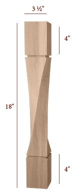 18" Medium Helix Twist Furniture Leg - Left Clearance Fashionable