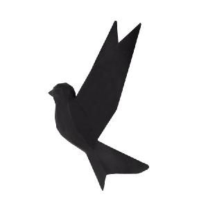 8" Polyresin Origami Bird Wall Decor - Black Cheap Low Pice Fee Shipping