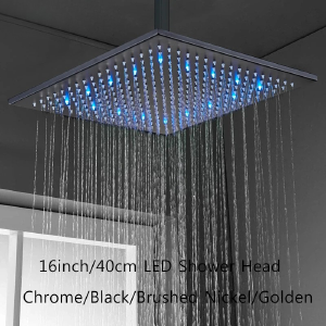 16" Square Stainless Steel Shower Head Colorful LED Rain Shower Light Buy Cheap Nicekicks
