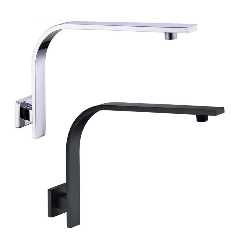 16" Stainless Steel Wall Mounted Gooseneck Shower Head Arm In Black And Chrome Perfect Cheap Pice