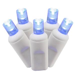 100-Count Blue Wide-Angle LED Christmas Light Strand on 50' White Wire Free Shipping Online