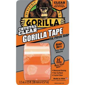 GORILLA 1.5" X 5YD CRYSTAL CLEAR DUCT TAPE Cheap Sale Genuine