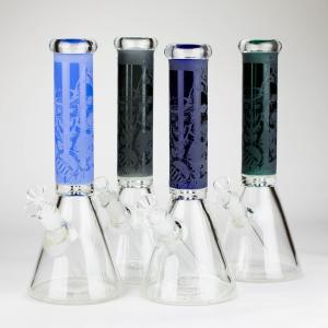 14" High Quality engraved Beaker Glass Bong  [C2664-3] Sale Exclusive