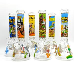14" 7mm Cartoon Beaker Glass Bong [P22] Get Authentic
