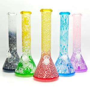 14" 5mm Abstract Design Beaker Glass Bong [LOT0072] Pick A Best Sale Online