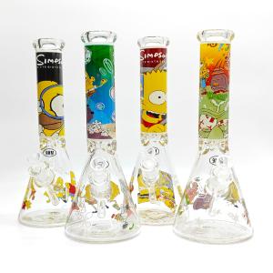 14" 9mm Cartoon Beaker Glass Bong [145009P] Free Shipping Order