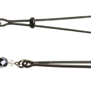 Tweezer Clamps w/Beads, Black Free Shipping Low Pice Fee Shipping