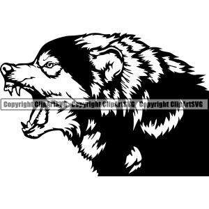 Wolf Angry Face Scary Teeth Side View Sports Team Mascot Game Fantasy eSport Wolves Animal Open Mouth Vector Symbol Design ClipArt SVG Free Shipping Outlet Store