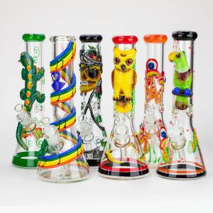 14" Resin 3D Glow in the dark artwork 7mm glass beaker water bong [GB208] Discount Classic