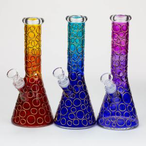 10" 3D Texture color dots beaker glass bong [HD20] Discount Pices