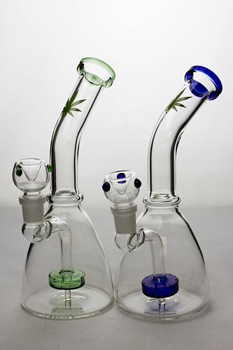 10 inches flat cylinder diffused bent neck bubbler Cheap Hot Sale
