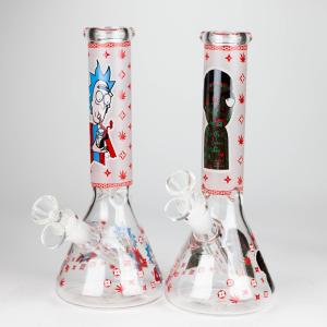 10" Glow in the dark Glass Bong With RM Design Discount Best Sale