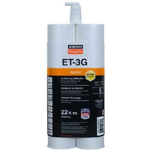 Simpson ET3G22-N (ET-HP22-N) Epoxy Adhesive w/Nozzle & extension 22 Oz Buy Authentic Online