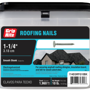 Grip-Rite #11 x 1- 1/4 in. Electro Galvanized Roofing Nail 10lb. Free Shipping Buy