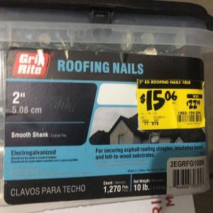 Grip Rite 2" Electro Galvanized Smooth Shank Bulk Roof Nails Cheap Sale Visit New