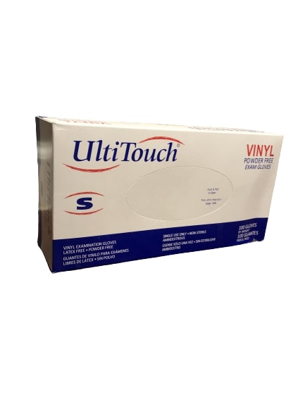 UltiTouch Vinyl Exam Glove White - Small 100 Count Factory Outlet For Sale