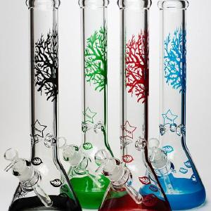 15.5" Tree of Life 7mm classic beaker glass bong Free Shipping Shop Offer