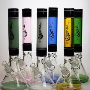 15.5" Genie two tone 9 mm glass beaker water bong Outlet Good Selling