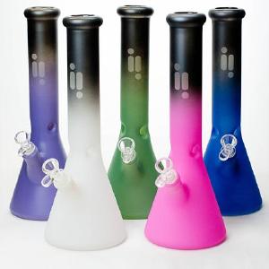 14" Infyniti 9mm  Two tone frosted glass beaker water bong Outlet Release Dates
