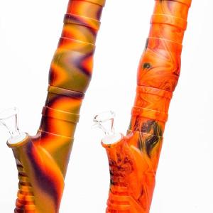 13" Detachable silicone straight Orange tube water bong Cheap Manchester Great Sale