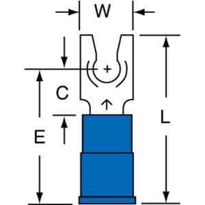 3M Standard Fork Terminal: Blue, Nylon, Partially Insulated, #8 Stud, Crimp Affordable Cheap Online