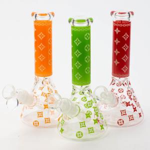 7.5" Luxury Pattern glow in the dark beaker glass water bong Very Cheap Sale Online