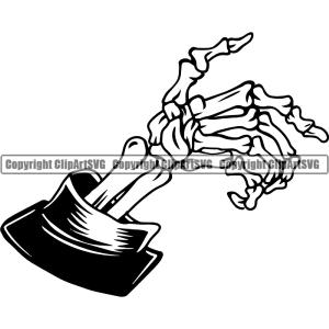 Hand Design Element Skull Skeleton Holding Gun Trigger Finger Gesture Position Holding Grab Grabbing Object Cartoon Character Mascot Create Art Creator Business Company Logo Clipart SVG Buy Cheap Best Wholesale