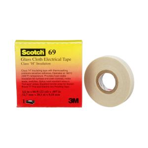 3M Glass Cloth Electrical Tape 69, 1/2 in x 66 ft, White Outlet Clearance Store