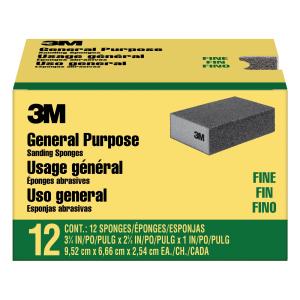 3M General Purpose Sanding Sponge CP001-12P, Block, 3 3/4 in x 2 5/8 in x 1 in For Sale Sale Online