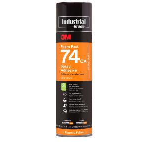 3M Foam Fast Spray Adhesive 74 CA, Low VOC <25%, Clear, 24 fl oz Can Outlet Original