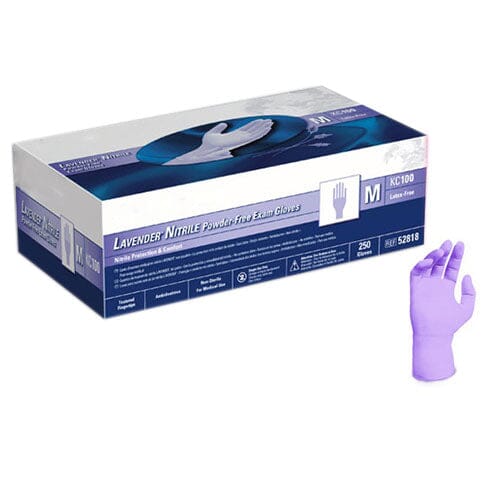 Halyard KC100 Lavender Nitrile Exam Gloves, Medium High Quality For Sale