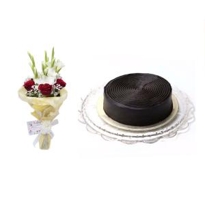 Chocolate Fudge Cake 1LBS with Lavish Bouquet Pay With Paypal Online
