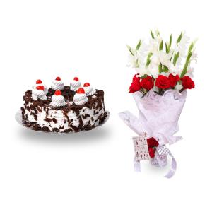 Black Forest Cake 2 lbs & Celebration Bouquet 2025 Unisex Cheap Pice