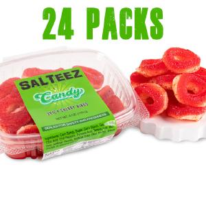Salteez Candy - Spicy Cherry Rings - 24 Pack Case - FREE SHIPPING! Clearance 2025 New
