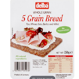 Delba Whole Grain 5 Grain Bread, 250g Outlet Best Pices
