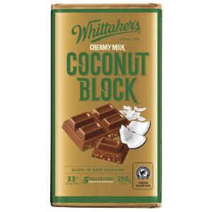 Whittakers Chocolate Block Coconut 250g Recommend For Sale