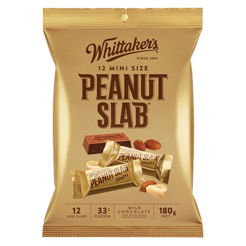 Whittakers Mini Slab Chocolate Peanut Slab 180g 12pk Clearance Websites