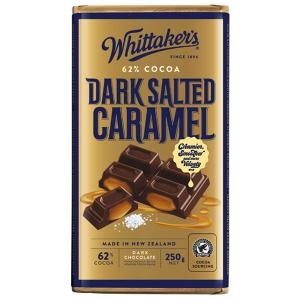 Whittakers Chocolate Block 62% Dark Salted Caramel 250g Discount Looking For