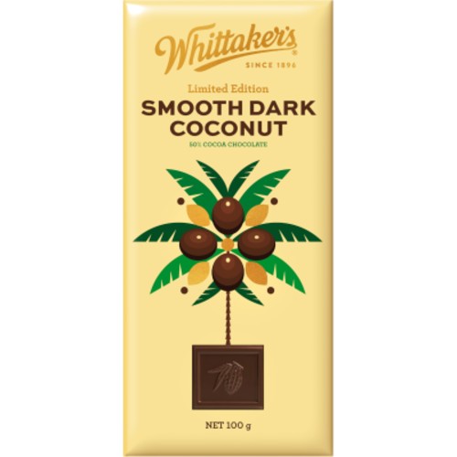 Whittaker's Smooth Dark Coconut Chocolate Block 100g Sale For Nice