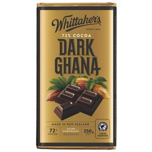 Whittakers Chocolate Block 72% Dark Ghana 250g New Styles Cheap Pice