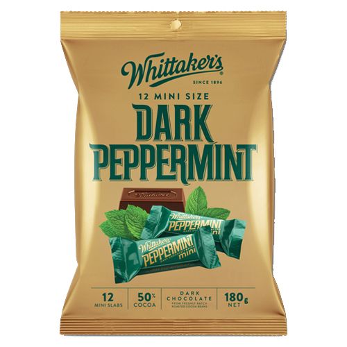 Whittakers Mini Slab Chocolate Peppermint 180g 12pk Fast Delivery For Sale