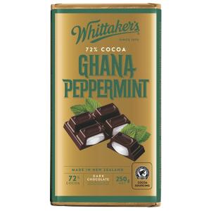 Whittakers Chocolate Block 72% Ghana Peppermint 250g Cheap Best Wholesale