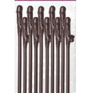 Chocolate Dicky Sipping Straws 10/pk Cheap Outlet Store